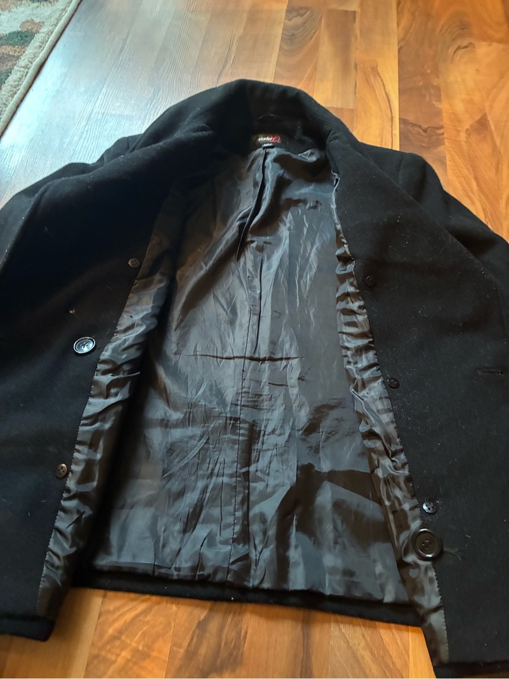 Studio Y Black Pea Coat for Women